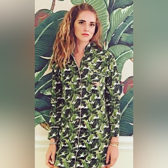 NWT Sant & Abel | Beverly Hills Hotel Banana Leaf Women’s Night Shirt (XS) - Picture 2 of 9